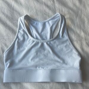 White Sports Bra with Racerback Straps
